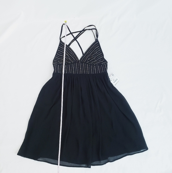 NWT Zara Little Black Dress Beaded Bodice Mini A-line Cocktail - Picture 11 of 16